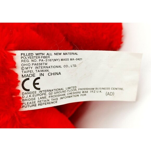 Red Devil Plush Stuffed Animal 6" Heart Valentine's Day Teddy Bear Dan Dee - Picture 5 of 5